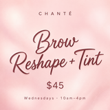 Brows, Lashes & Threading - Brow Reshape + Tint $45